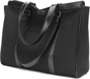 Laptop Bag 15.6 Inch with Zipper Pockets Canvas Work Tote Bags for Women Teacher Ladies