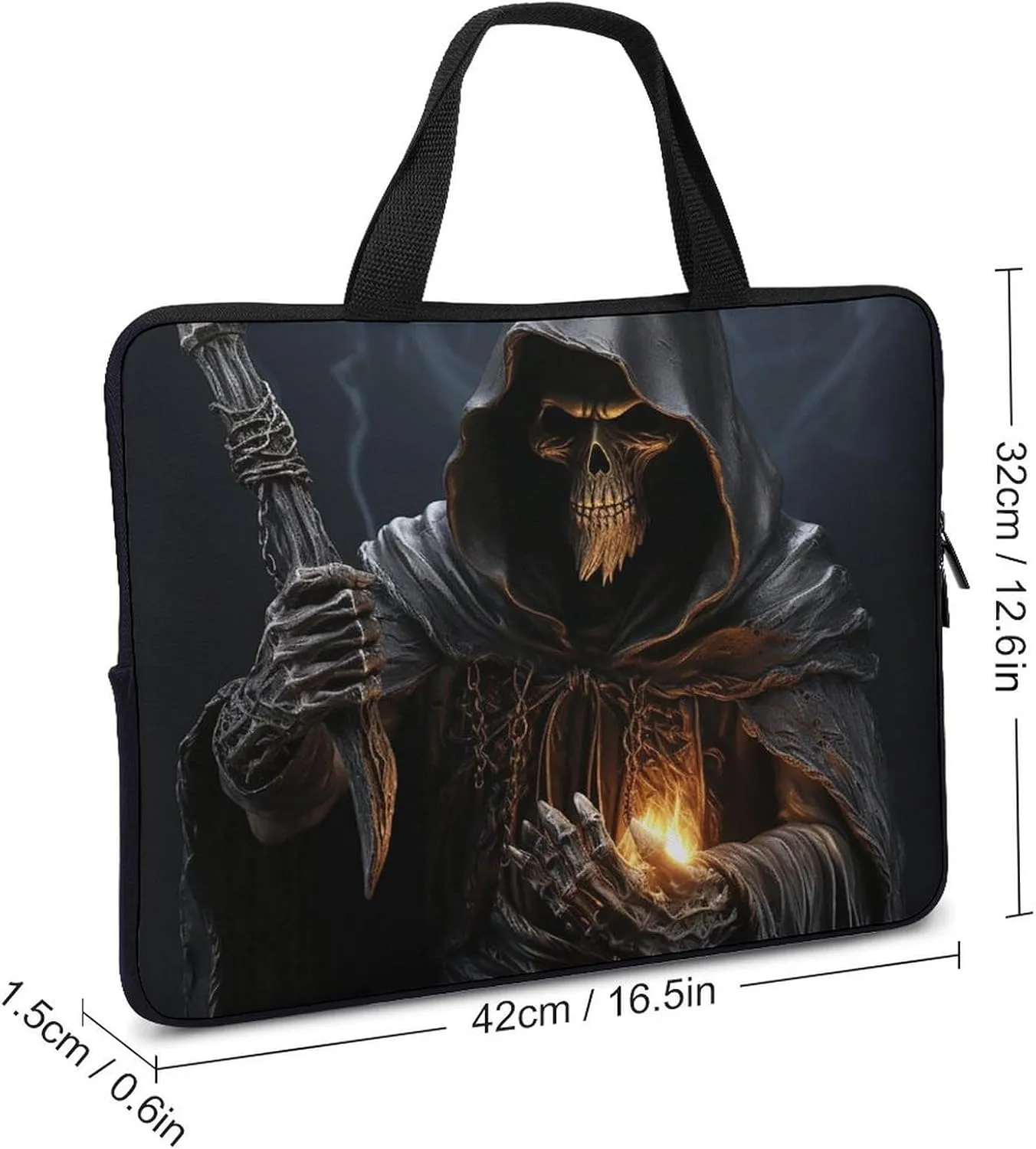 Laptop Bag for Women Computer Tote Bag Grim Reaper Business Bag Briefcase Lightweight Handbag
