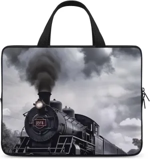 Laptop Bag for Women Computer Tote Bag Steam Train Clouds Business Bag Briefcase Lightweight Handbag