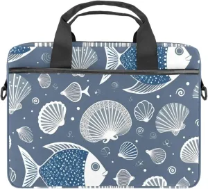 Laptop Bag for Women,Laptop Tote Bag for Women,Laptop Bag for Men,Marine Life Starfish Shell Fish
