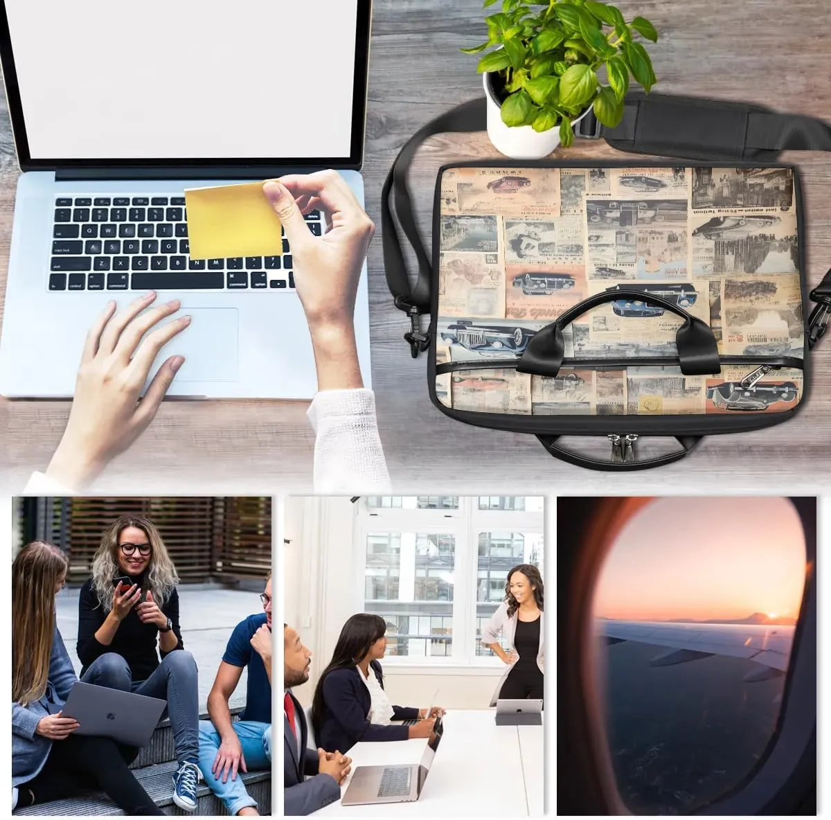 Laptop Shoulder Bag Computer Bag 13-15 Inches Laptop Carrying Case with Shoulder Strap for Women Men