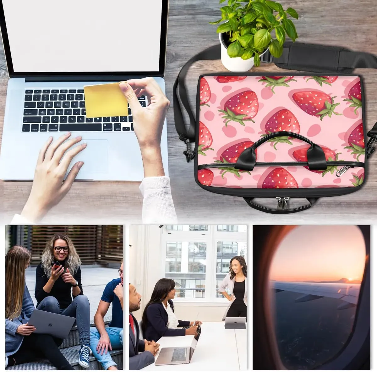 Laptop Shoulder Bag Computer Bag 13-15 Inches Laptop Carrying Case with Shoulder Strap for Women Men
