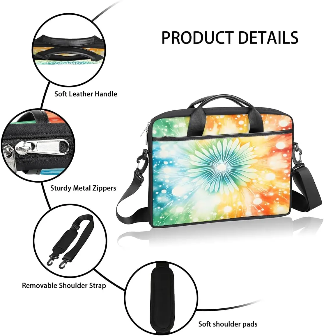 Laptop Shoulder Bag for 13-15 Inch Waterproof Laptop Sleeve Case Bag Slim Computer Carry Case Computer Cases for Laptops