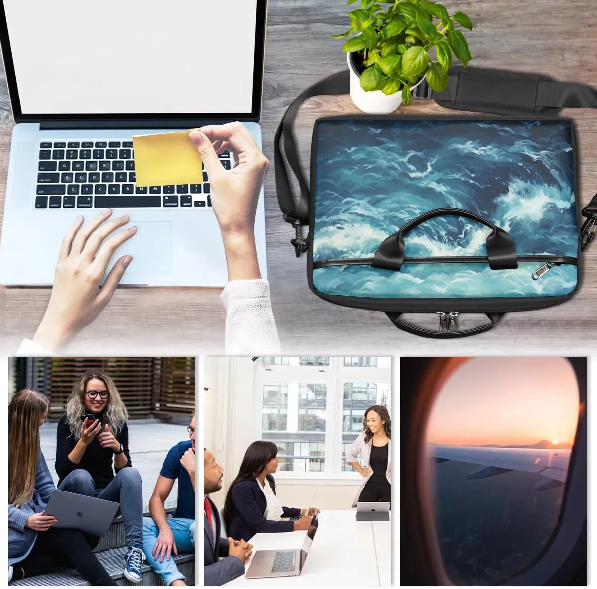 Laptop Shoulder Bag for 13-15 Inch Waterproof Laptop Sleeve Case Bag Slim Computer Carry Case Computer Cases for Laptops