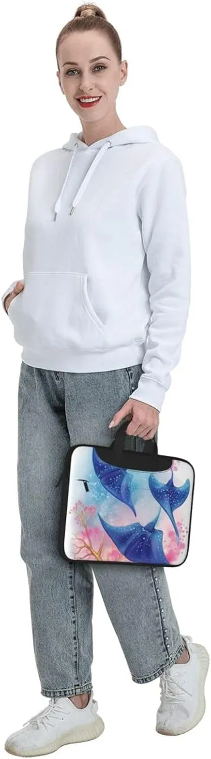 Laptop Shoulder Bag Laptop Bag Computer Bag Sea Animals Stingrays Messenger Bag for Unisex