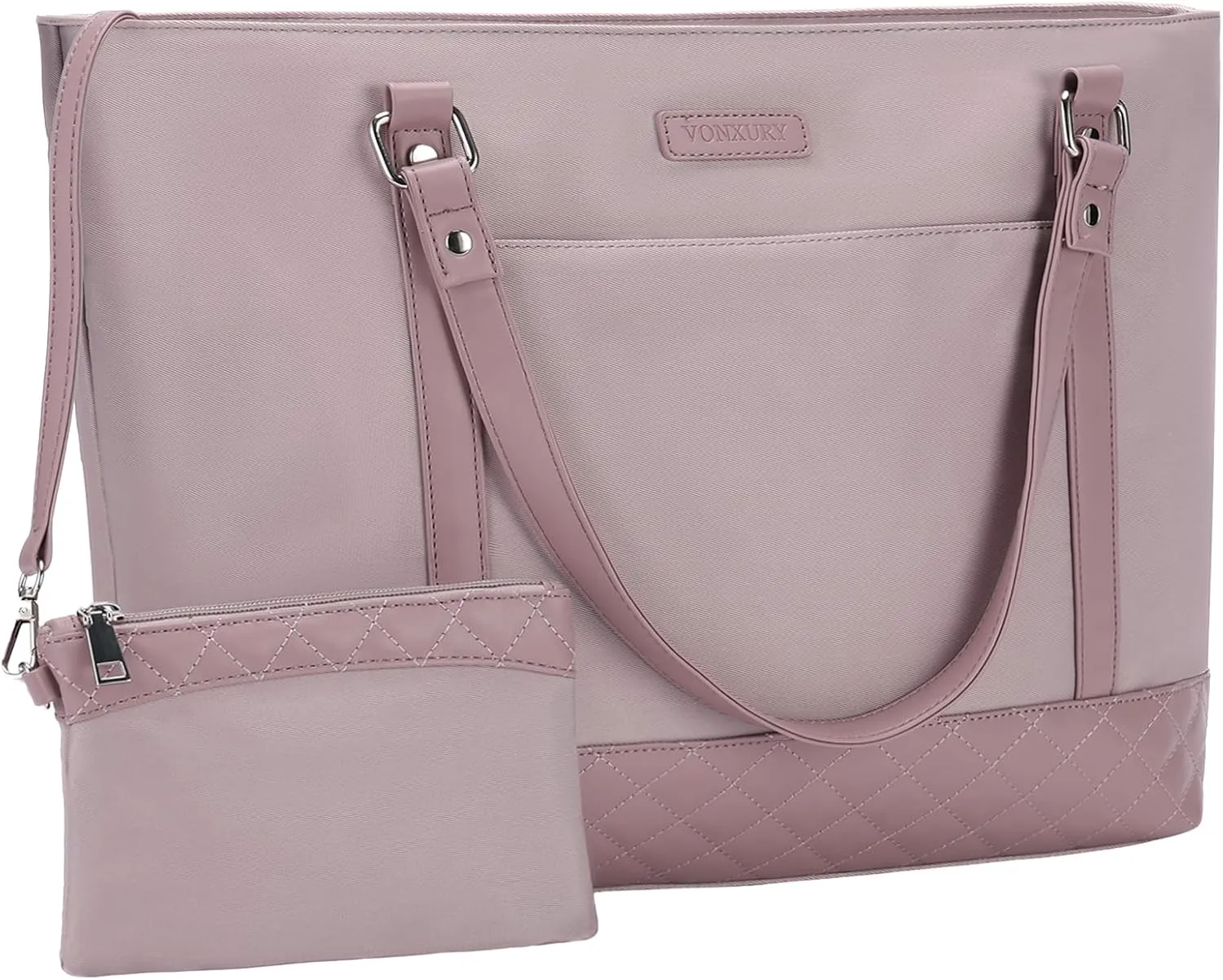 Laptop Tote Bag for Women, 15.6 Inch Computer Shoulder Bag Teacher Work Bag Travel Purse with Small Pouch VONXURY