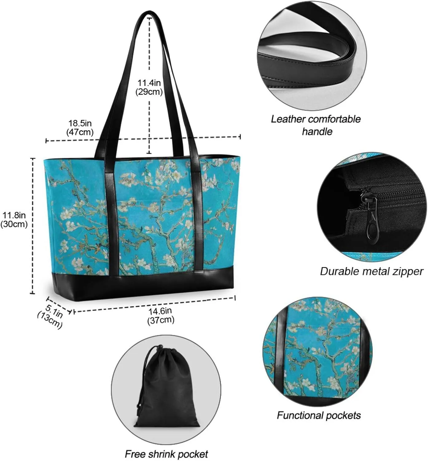 Laptop Tote Bag for Women 15.6in Tote Bag Laptop Compartment Work Bag Office Computer Teacher Travel Shoulder Bag