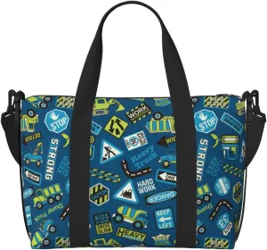 Laptop Tote Bag for Women Work - Cartoon Heavy Machinery Gym Bag for Women Men, Crossbody Travel Bags for Women Men Carry On, Weekender Bags for Women Travel