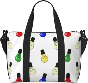 Laptop Tote Bag for Women Work - colorful Light Bulb Print Gym Bag for Women Men, Crossbody Travel Bags for Women Men Carry On, Weekender Bags for Women Travel