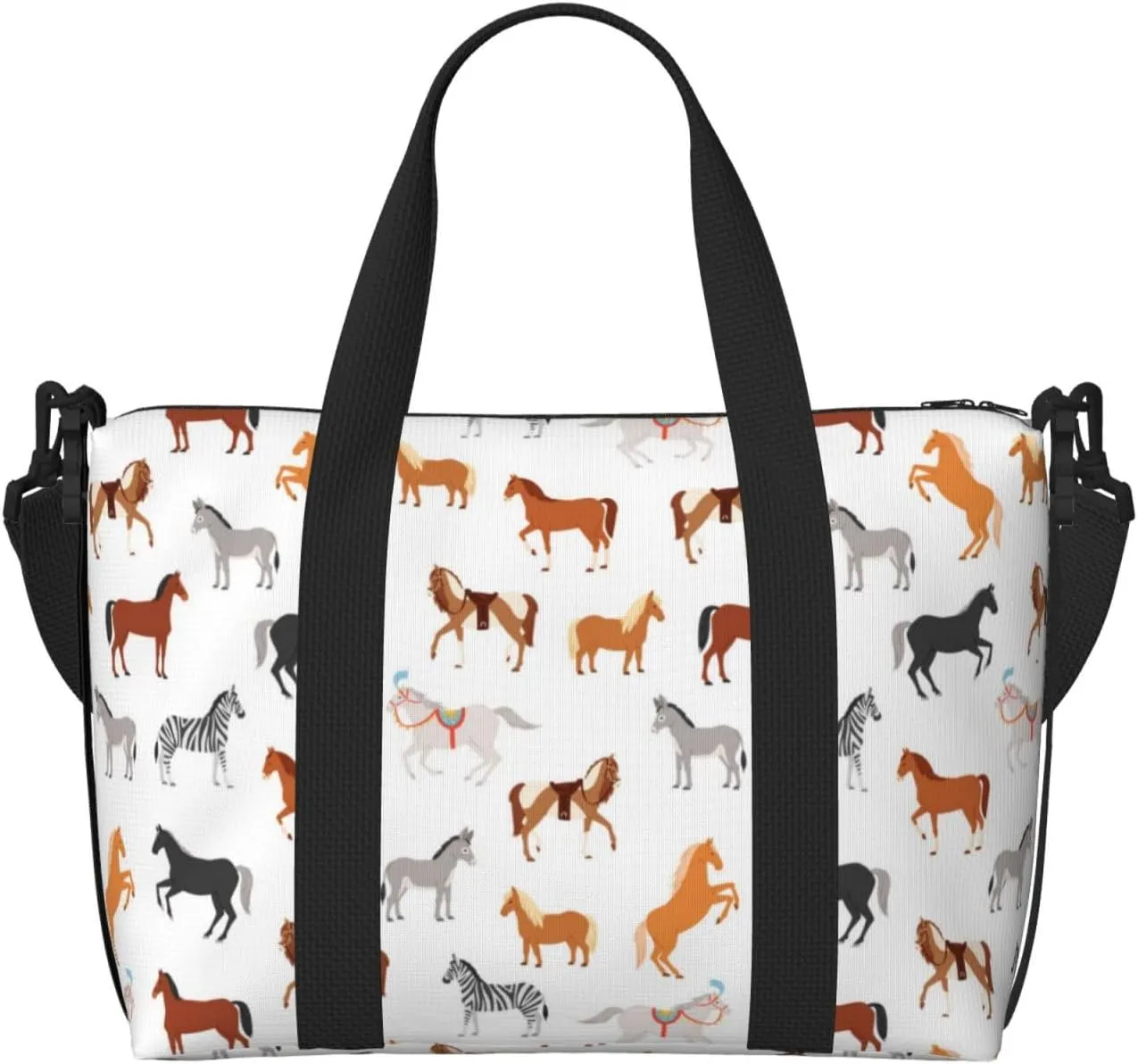 Laptop Tote Bag for Women Work - Cute Horse Donkey Zebra Pony Gym Bag for Women Men, Crossbody Travel Bags for Women Men Carry On, Weekender Bags for Women Travel