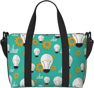 Laptop Tote Bag for Women Work - Light Bulb Pattern gear Gym Bag for Women Men, Crossbody Travel Bags for Women Men Carry On, Weekender Bags for Women Travel
