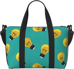 Laptop Tote Bag for Women Work - Light Bulb Pattern modern Gym Bag for Women Men, Crossbody Travel Bags for Women Men Carry On, Weekender Bags for Women Travel