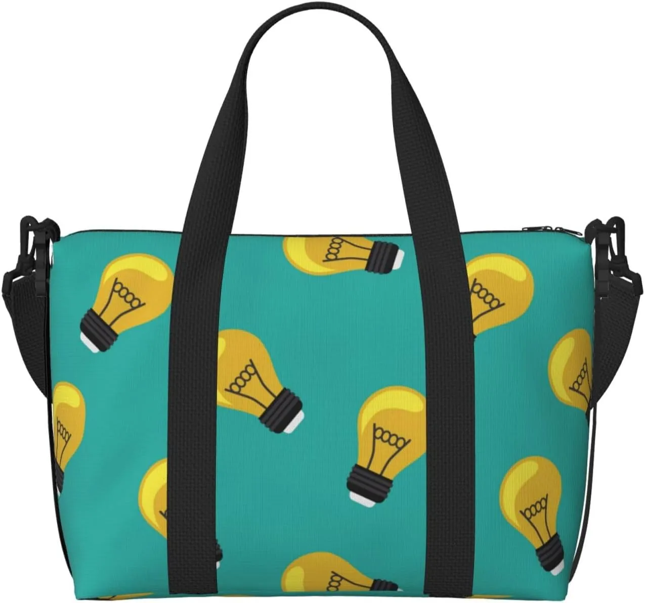 Laptop Tote Bag for Women Work - Light Bulb Pattern modern Gym Bag for Women Men, Crossbody Travel Bags for Women Men Carry On, Weekender Bags for Women Travel