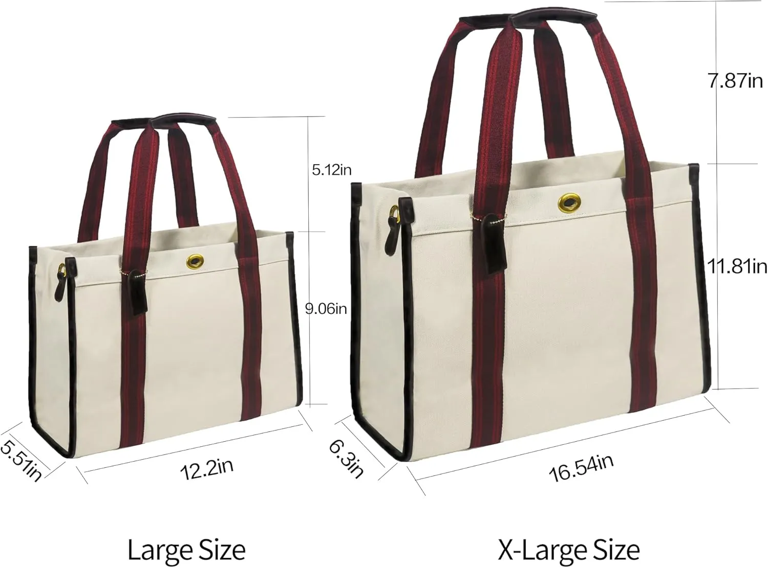 Large Canvas Tote Bag With Pockets for Women,Laptop Crossbody Purse Hobo Work Shoulder Bag Handbag for Gift Beach Travel