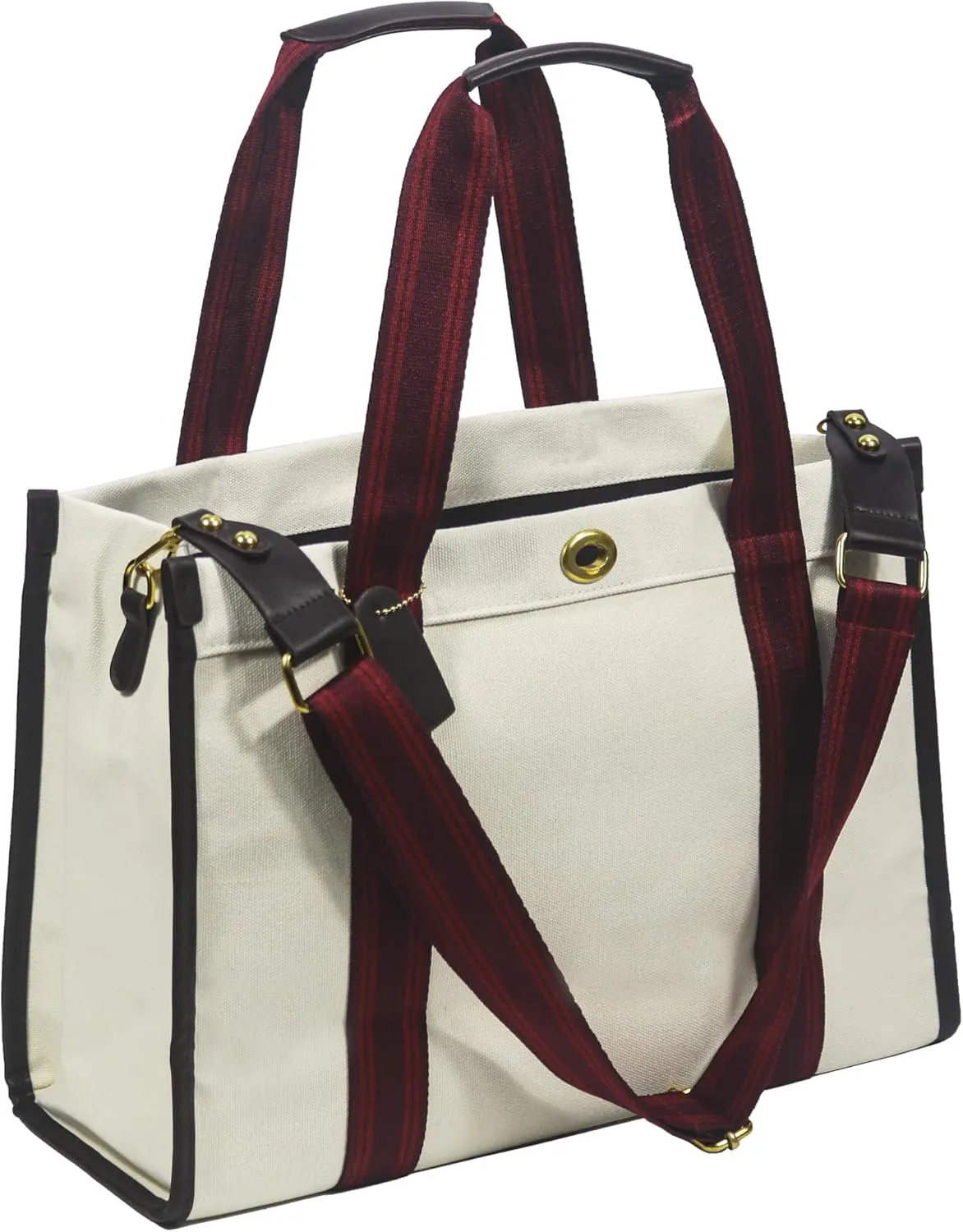 Large Canvas Tote Bag With Pockets for Women,Laptop Crossbody Purse Hobo Work Shoulder Bag Handbag for Gift Beach Travel