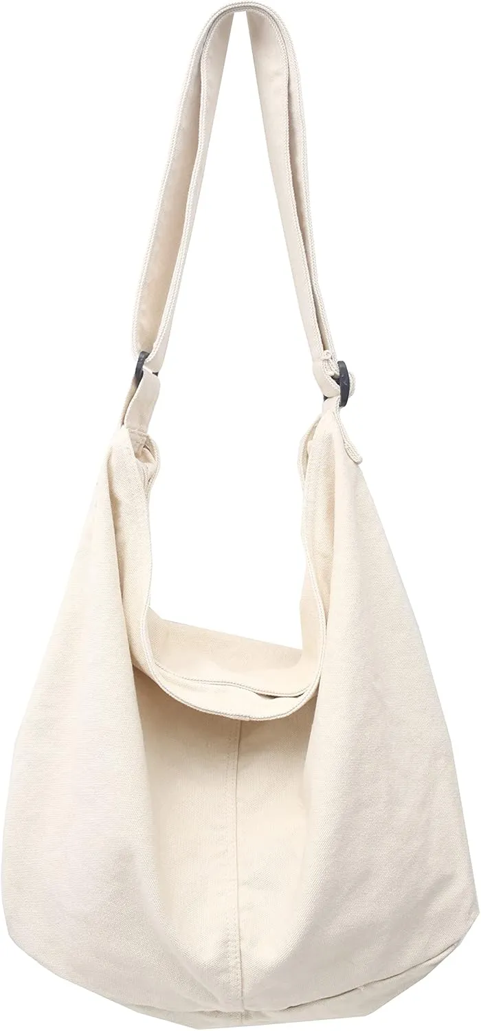 Large Capacity Canvas Hobo Bags for Women & Men, Shoulder Crossbody Bags, Tote Messenger Handbag for Work, Shopping, Travel…