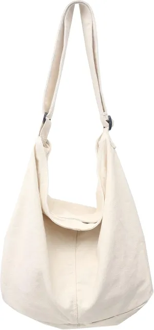 Large Capacity Canvas Hobo Bags for Women & Men, Shoulder Crossbody Bags, Tote Messenger Handbag for Work, Shopping, Travel…