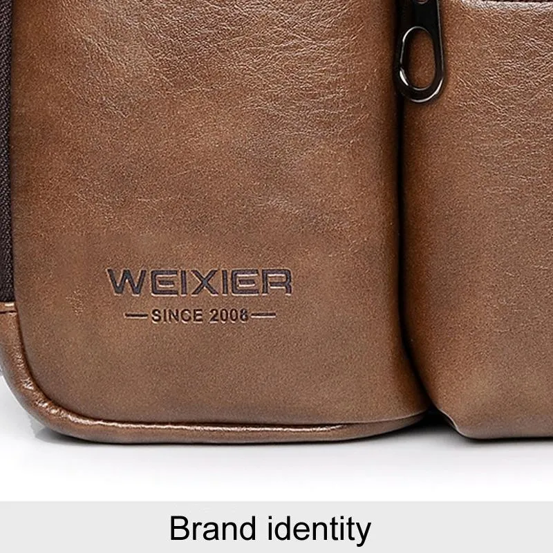 Large Capacity Men Crossbody Bag Casual Pu Messenger