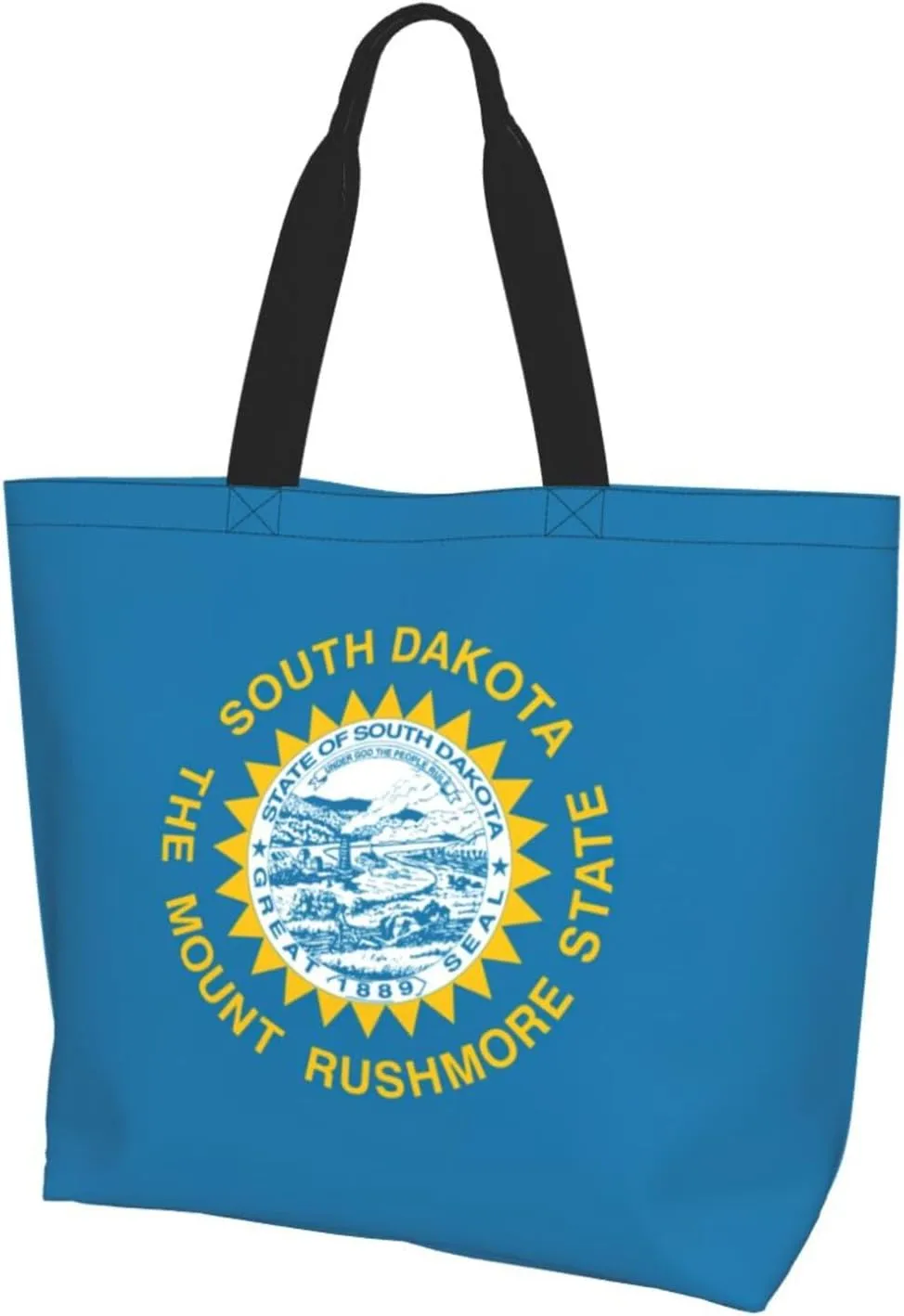 Large Capacity Shoulder Totebag South Dakota Flag Print Water-Resistant Lightweight Spacious for Daily Use