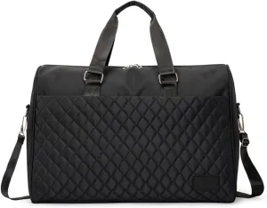 Large Capacity Travel Ladies Duffle Good Women Shoulder Bag Multifunction Crossbody Pack Casual Handbag (Black)