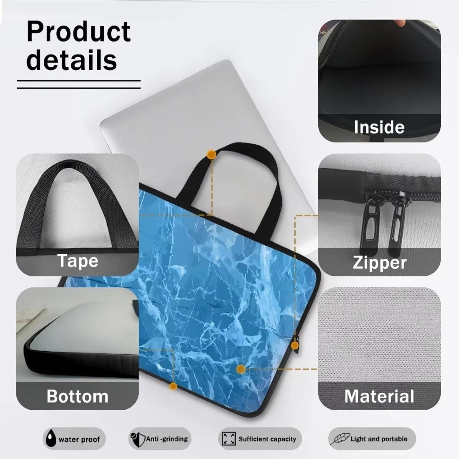 Large Capacity Waterproof Office Handbag Business Travel Laptop Supplies Laptop Bag for Men Women
