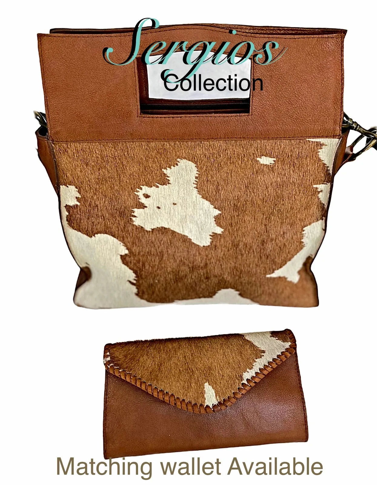 Large cowhide bucket style crossbody.