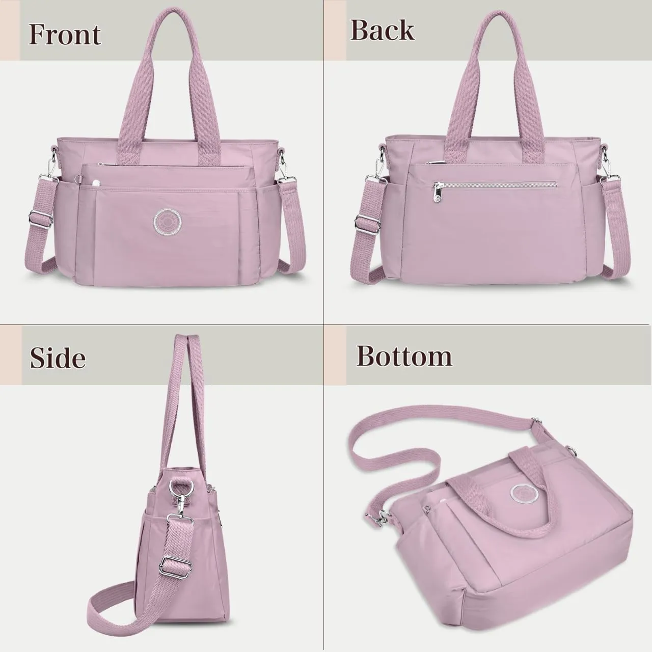 Large Tote Bag for Women, Waterproof Nylon Crossbody Tote Bag Shoulder Bag Carry On Bags for Travel Work Gym