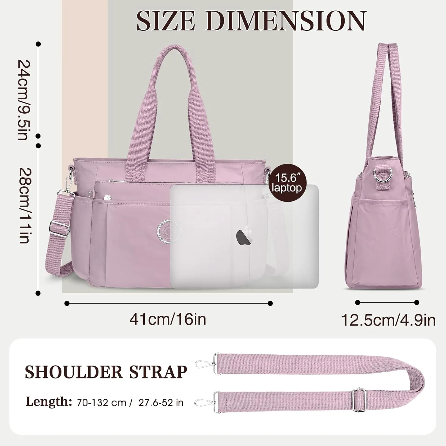 Large Tote Bag for Women, Waterproof Nylon Crossbody Tote Bag Shoulder Bag Carry On Bags for Travel Work Gym