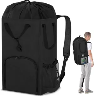 Laundry Bag Backpack Extra Large 110L, Stand up Travel Heavy Duty Landry Bags with Shoulder Straps, Collapsible and Extension Laundry Basket Hamper Bag for College Dorm, Laundromat, Apartment, Black
