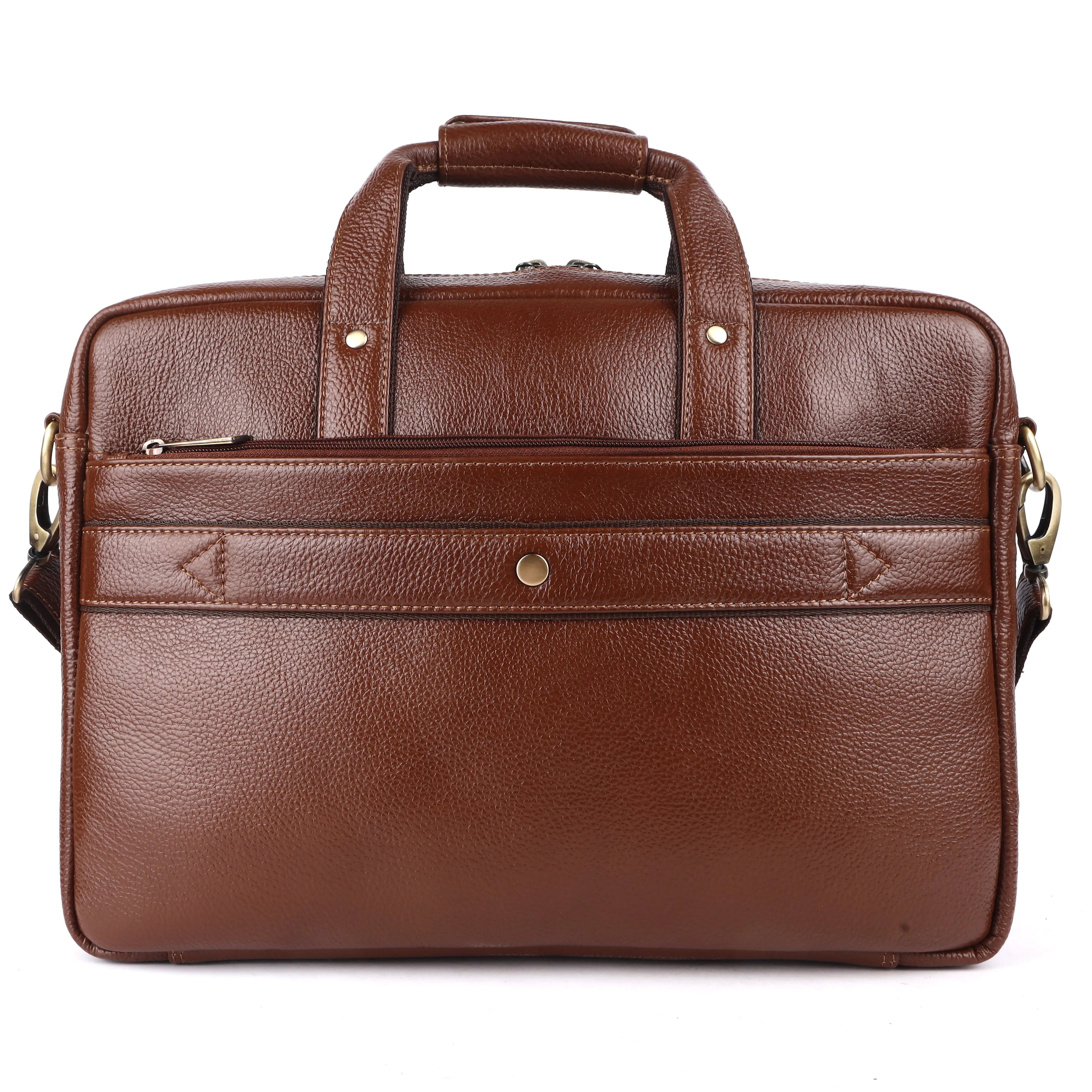 Laveri® Genuine Leather Laptop Messenger bag #2866 Tan