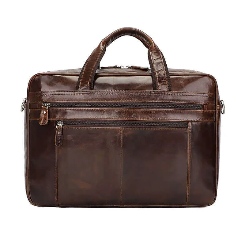 Leather 17-Inch Laptop Bag for Business and Travel