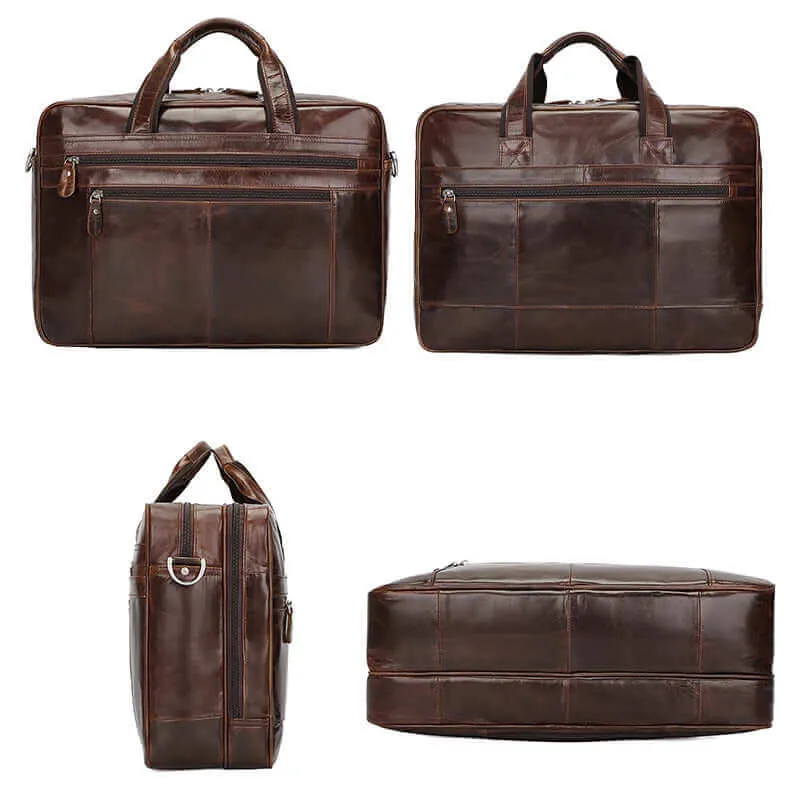 Leather 17-Inch Laptop Bag for Business and Travel
