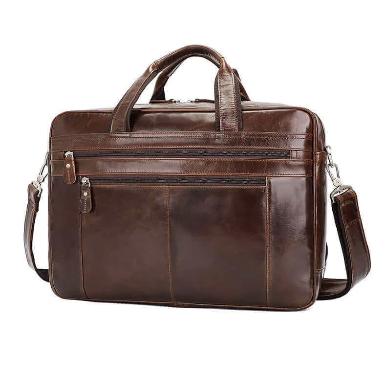 Leather 17-Inch Laptop Bag for Business and Travel