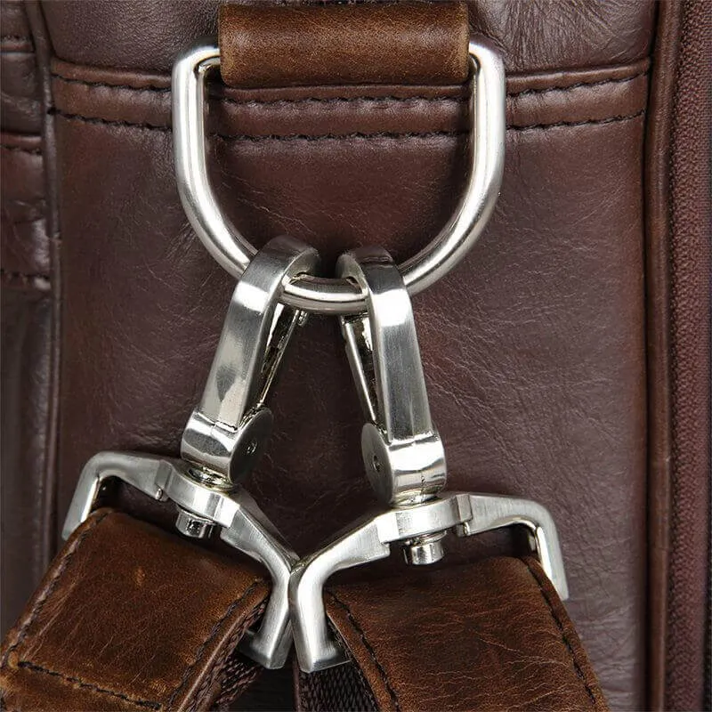 Leather 17-Inch Laptop Bag for Business and Travel