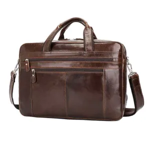 Leather 17-Inch Laptop Bag for Business and Travel