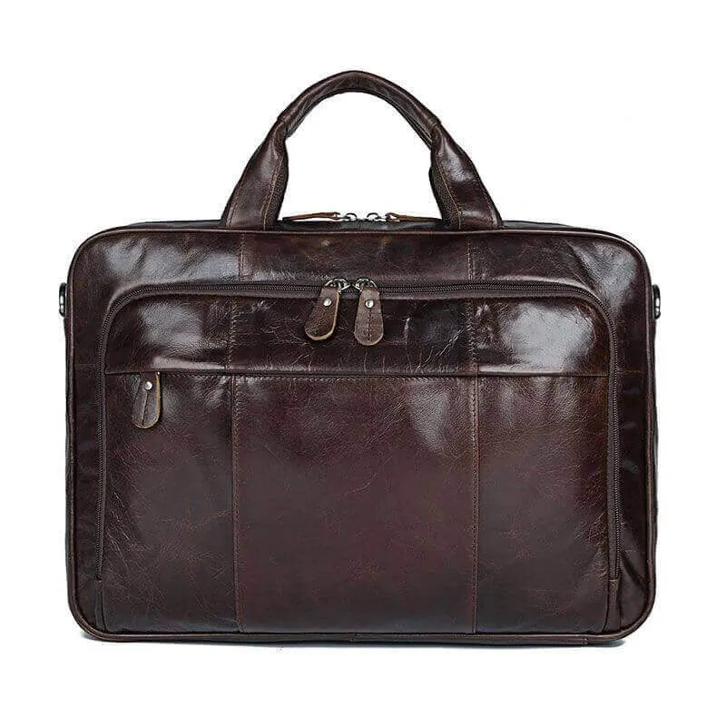Leather Business Laptop Bag - 15-Inch Laptop Bag