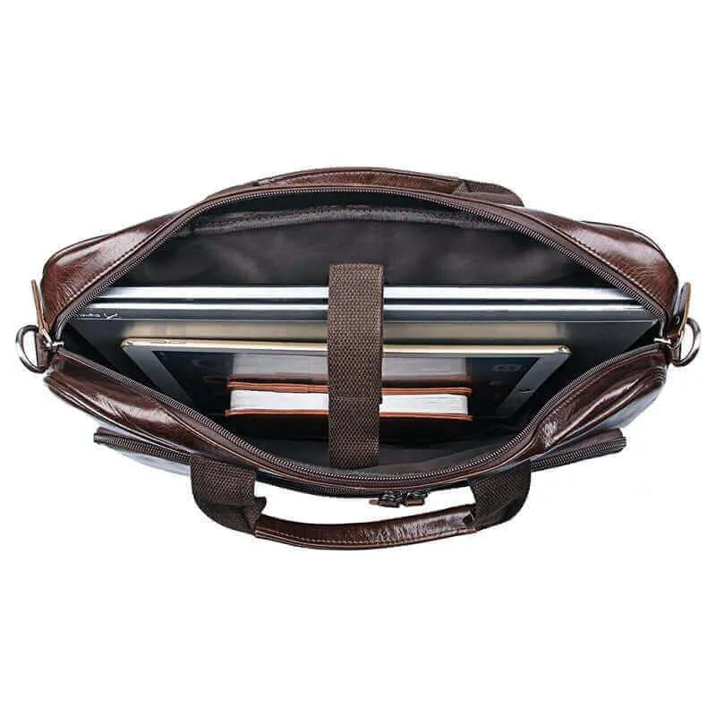 Leather Business Laptop Bag - 15-Inch Laptop Bag
