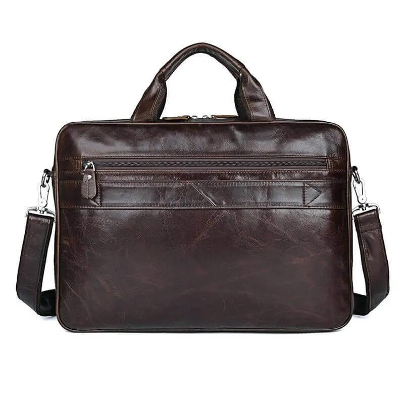 Leather Business Laptop Bag - 15-Inch Laptop Bag