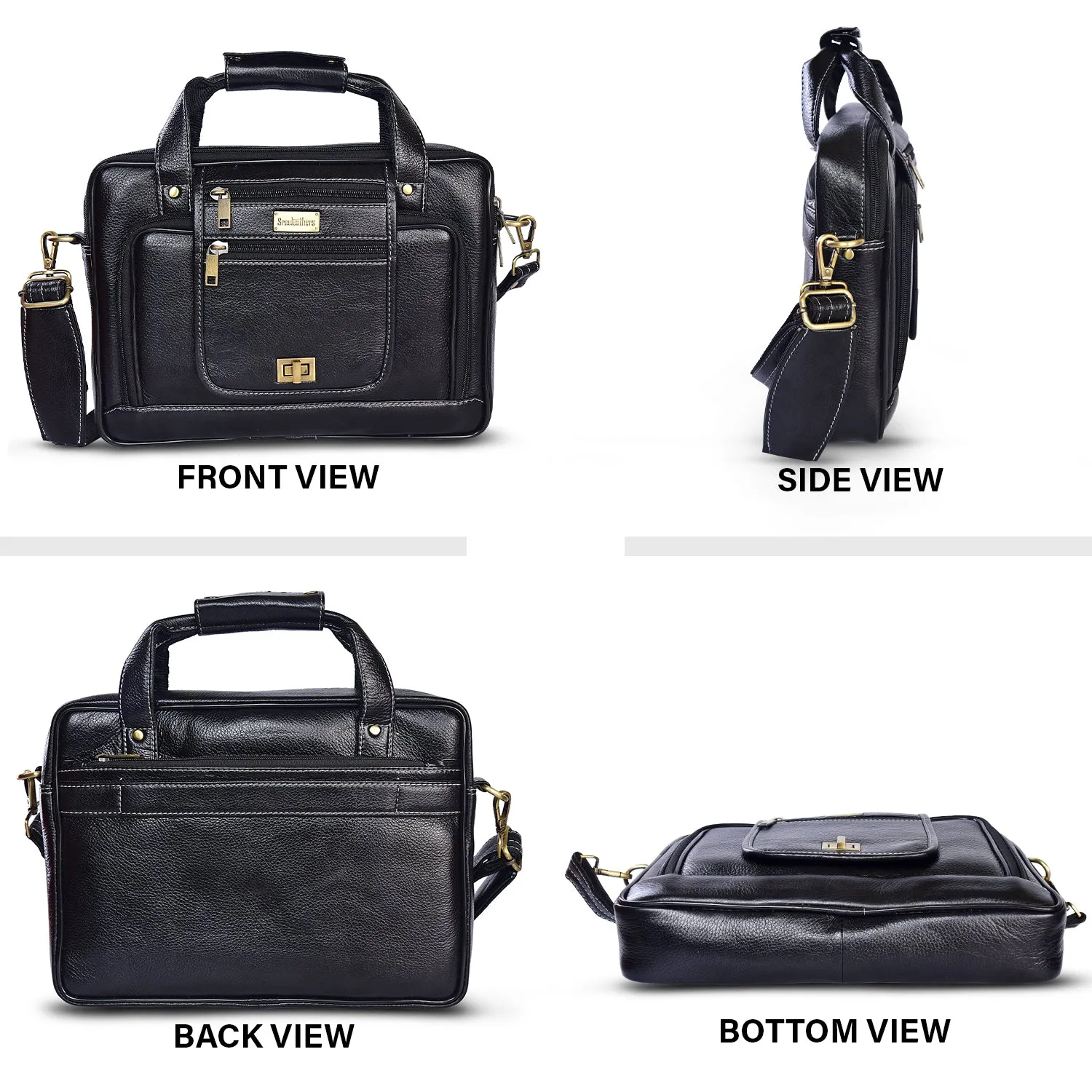 Leather Laptop Bag 36801 (BLACK)