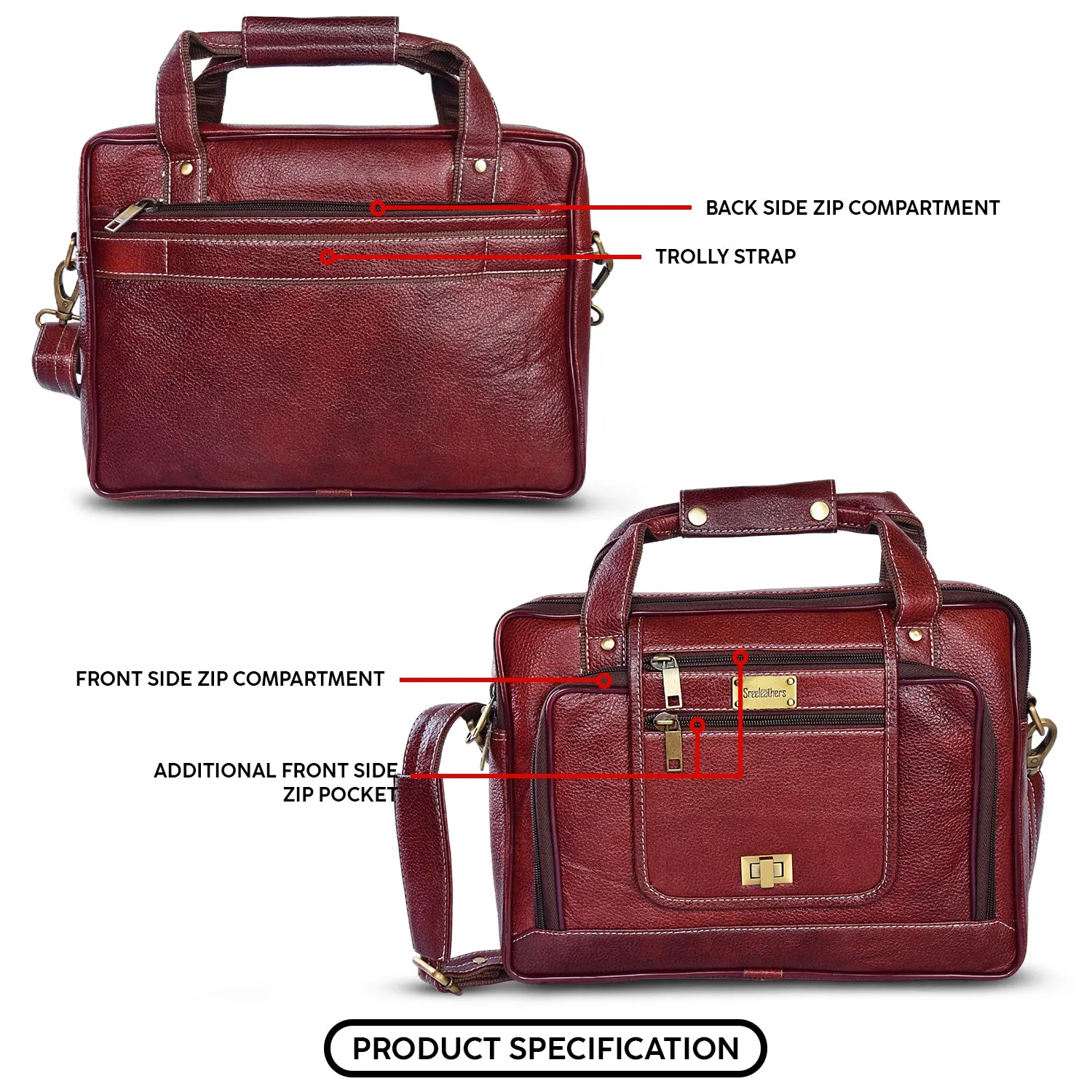 Leather Laptop Bag 36801 (BROWN)