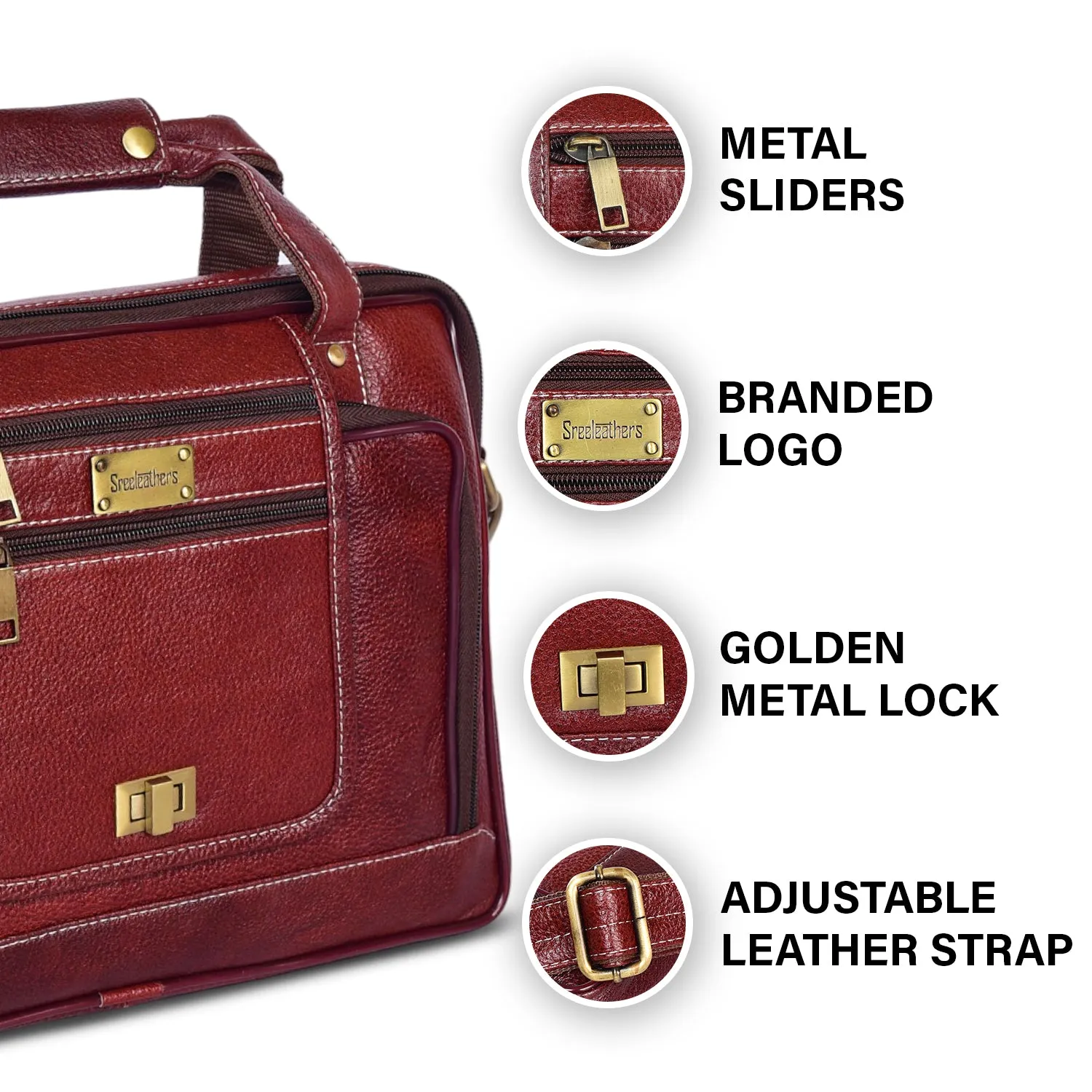 Leather Laptop Bag 36801 (BROWN)