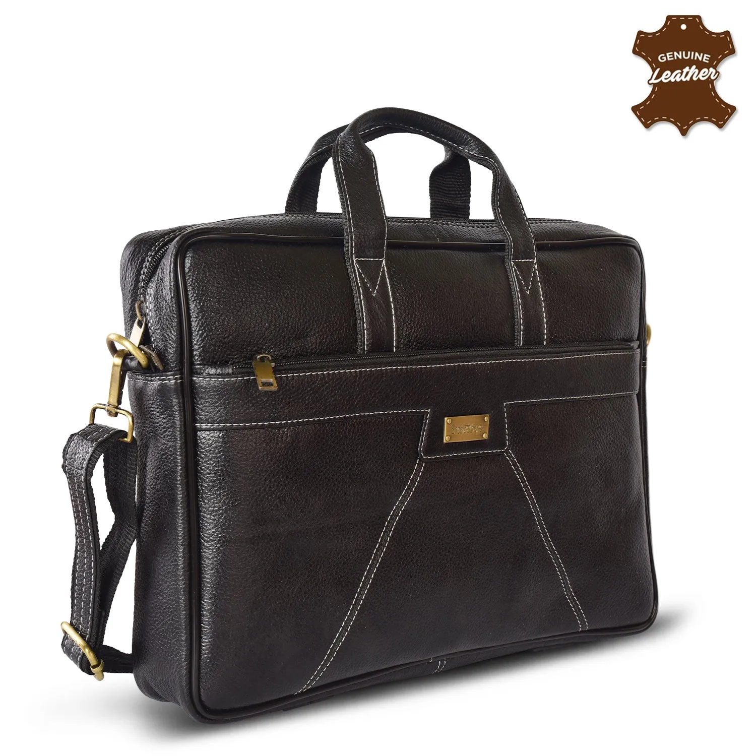 Leather Laptop Bag 36824 (Black)
