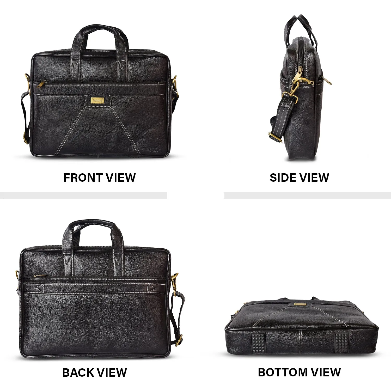 Leather Laptop Bag 36824 (Black)