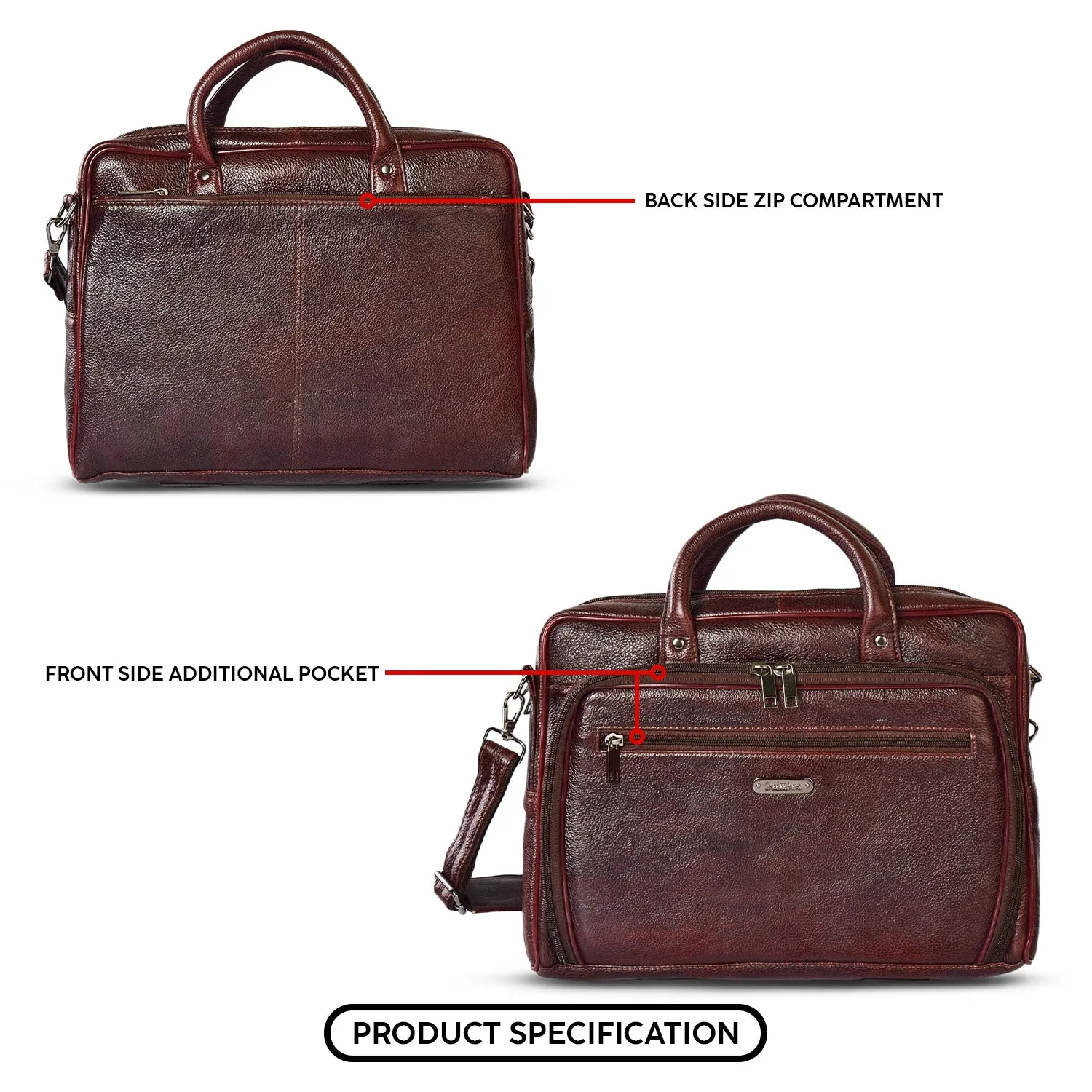 Leather Laptop Bag 36825 (Brown)