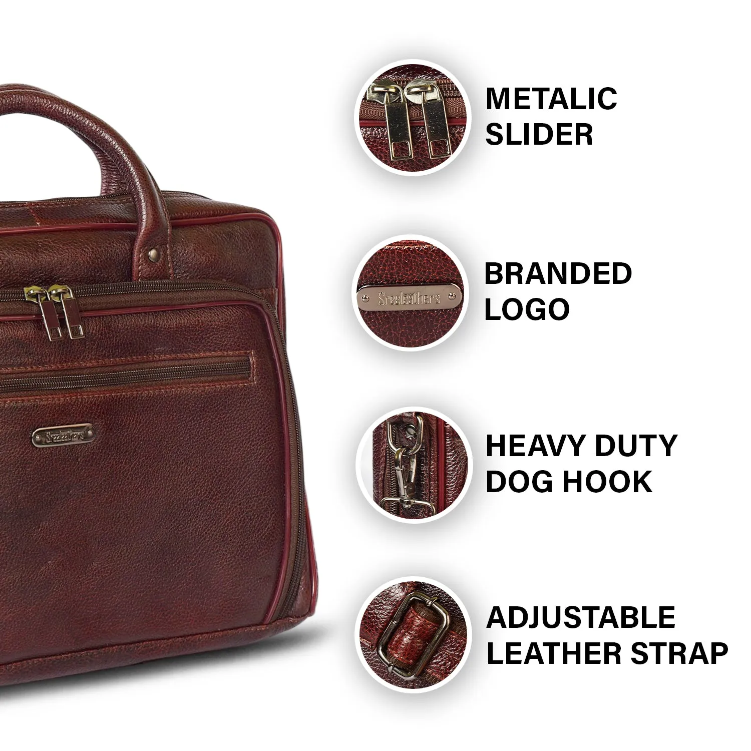 Leather Laptop Bag 36825 (Brown)