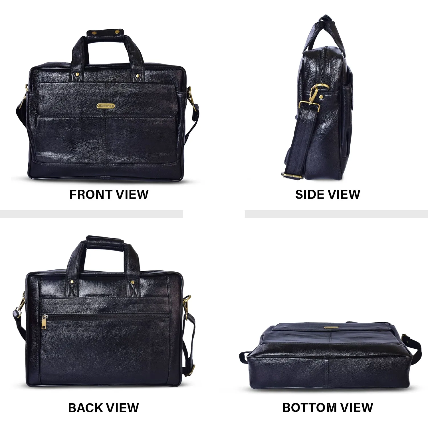Leather Laptop Bag 36826 (Black)