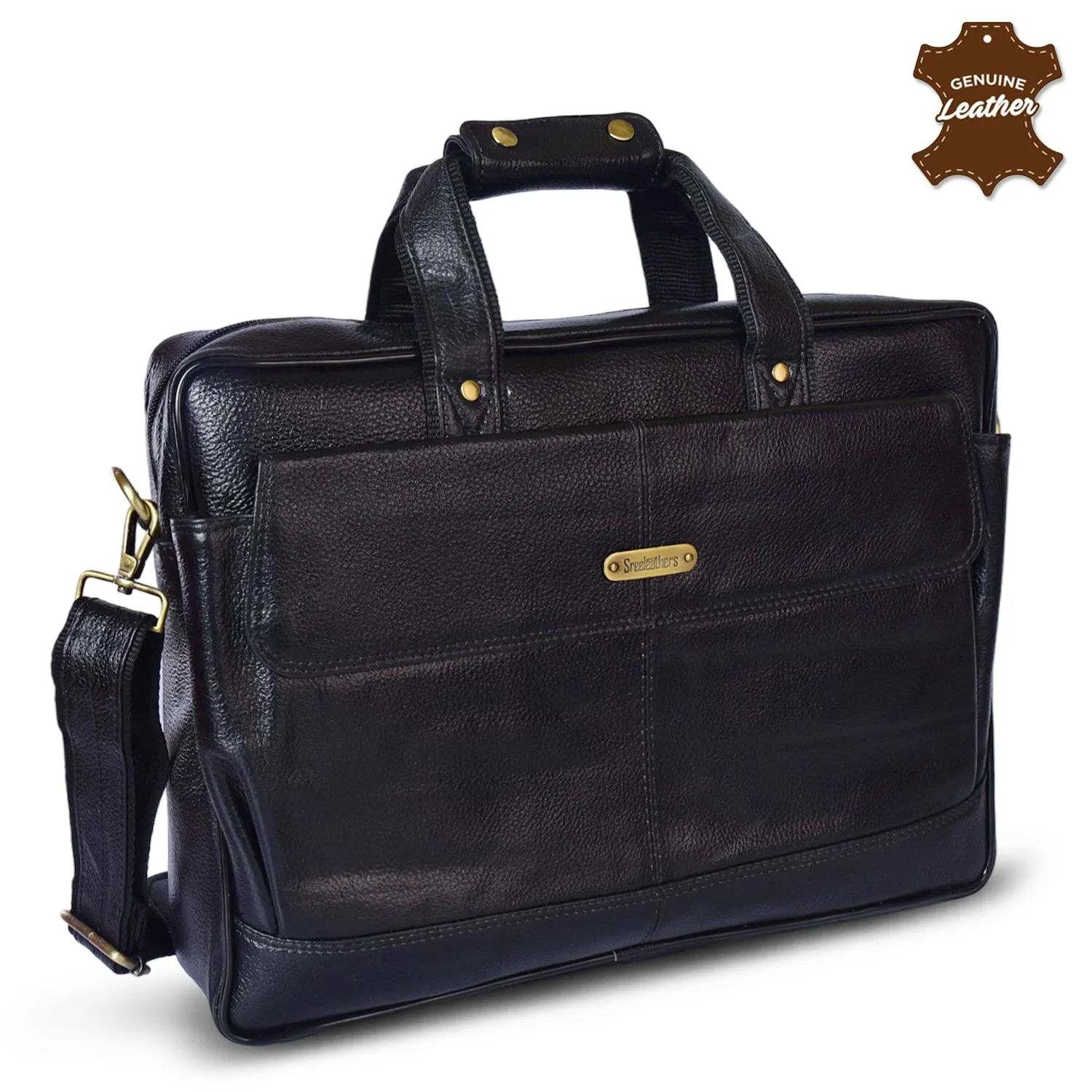 Leather Laptop Bag 36826 (Black)