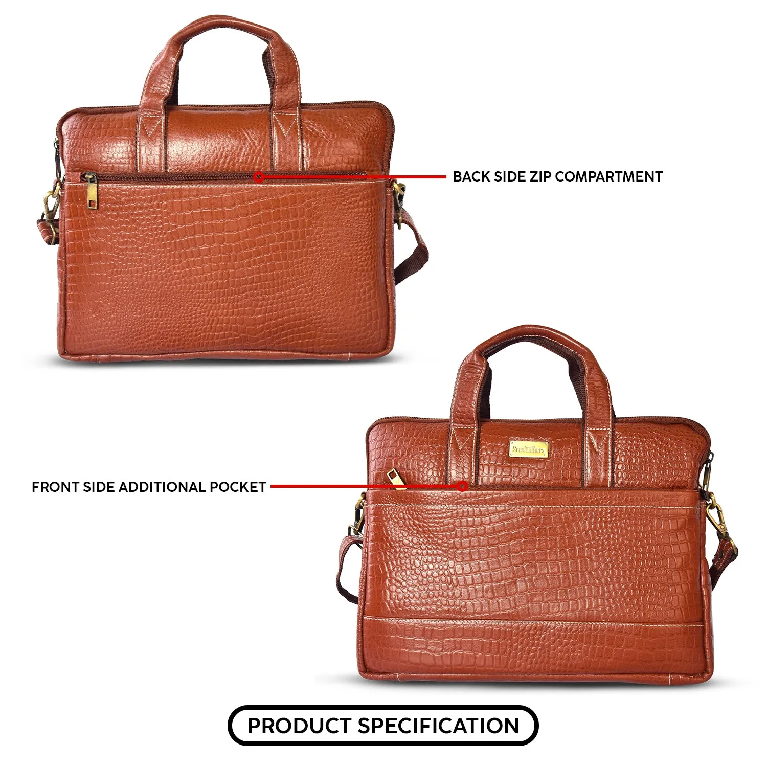 Leather Laptop Bag 36827 (Tan)