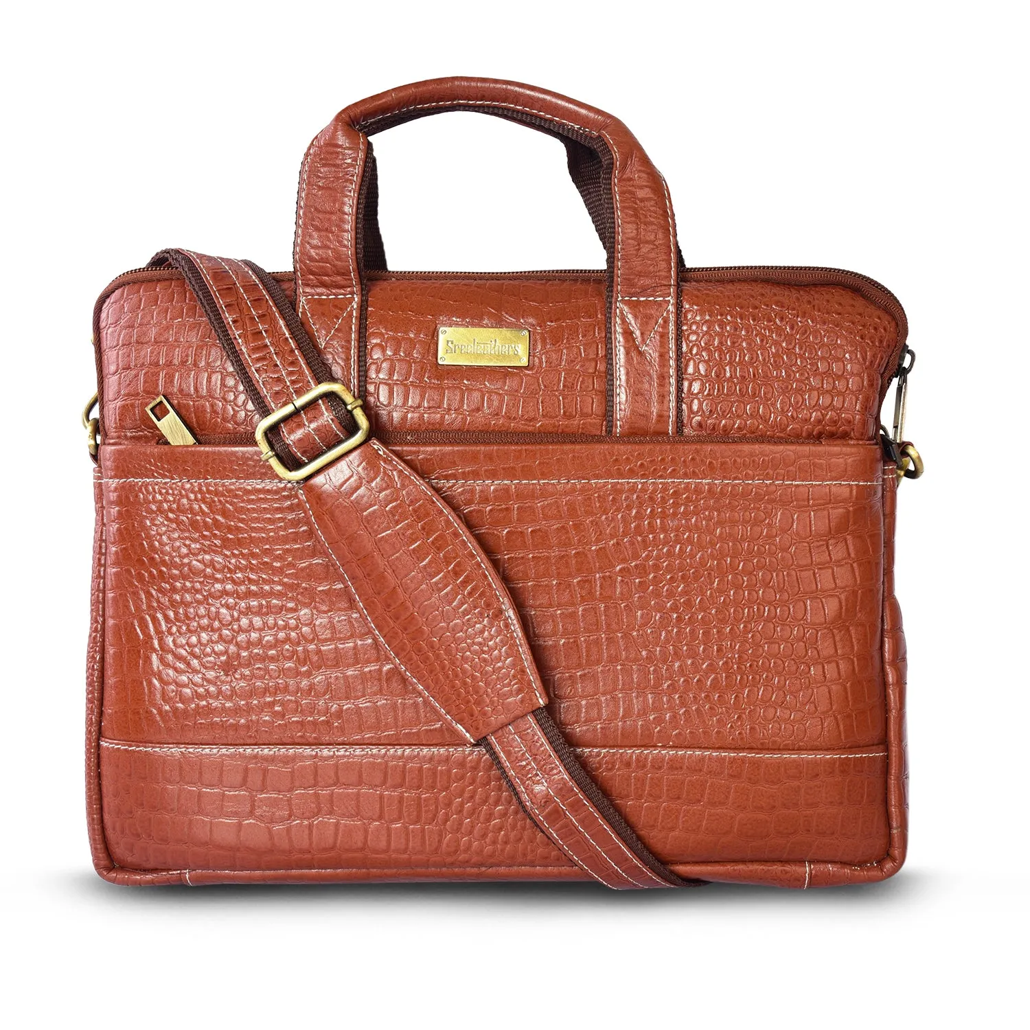 Leather Laptop Bag 36827 (Tan)
