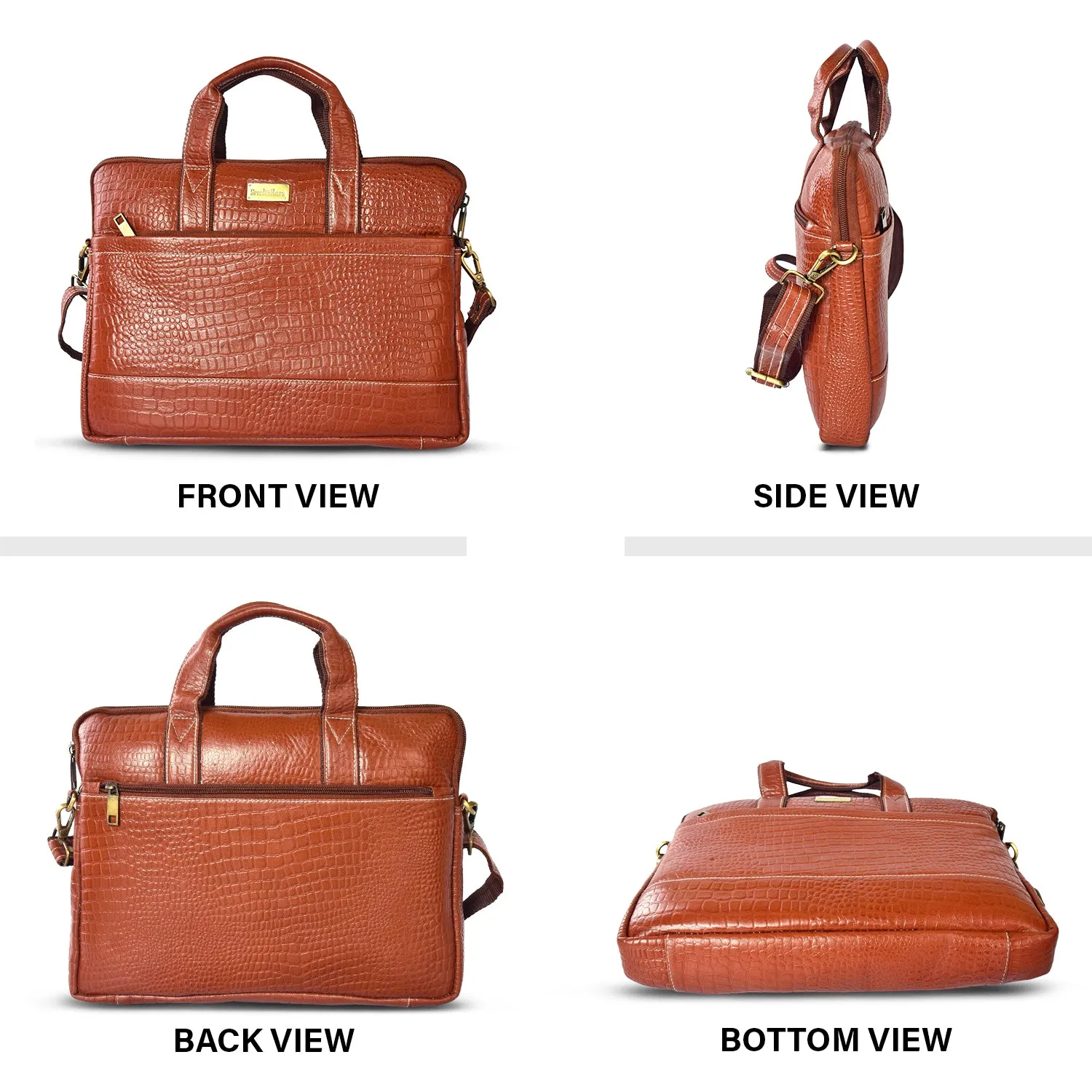 Leather Laptop Bag 36827 (Tan)